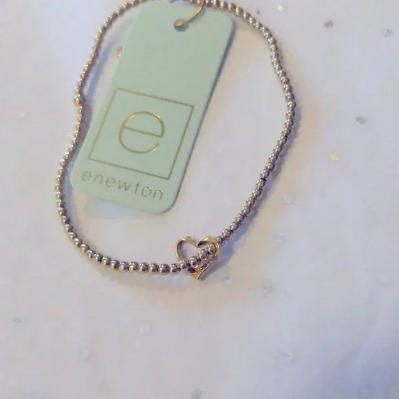 NWT Enewton Classic Gold 2mm Bead Bracelet - Love Small Gold Charm - Picture 2 of 4